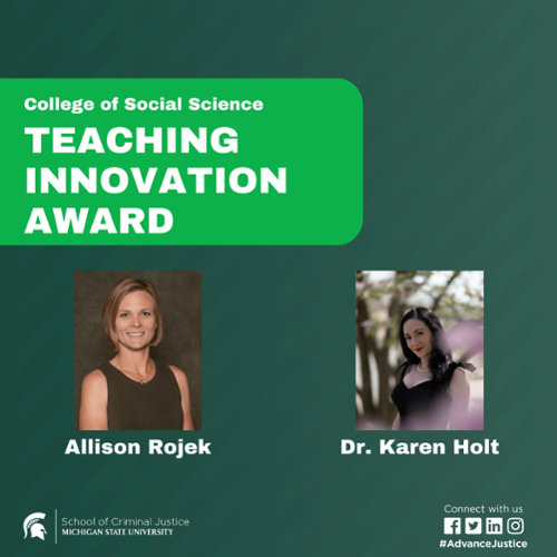Dr. Karen Holt & Alli Rojek Receive Innovative Teaching Award