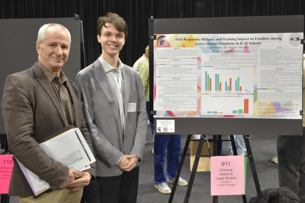 Photo of Noah Andres and Dr. Steve Chermak at UURAF