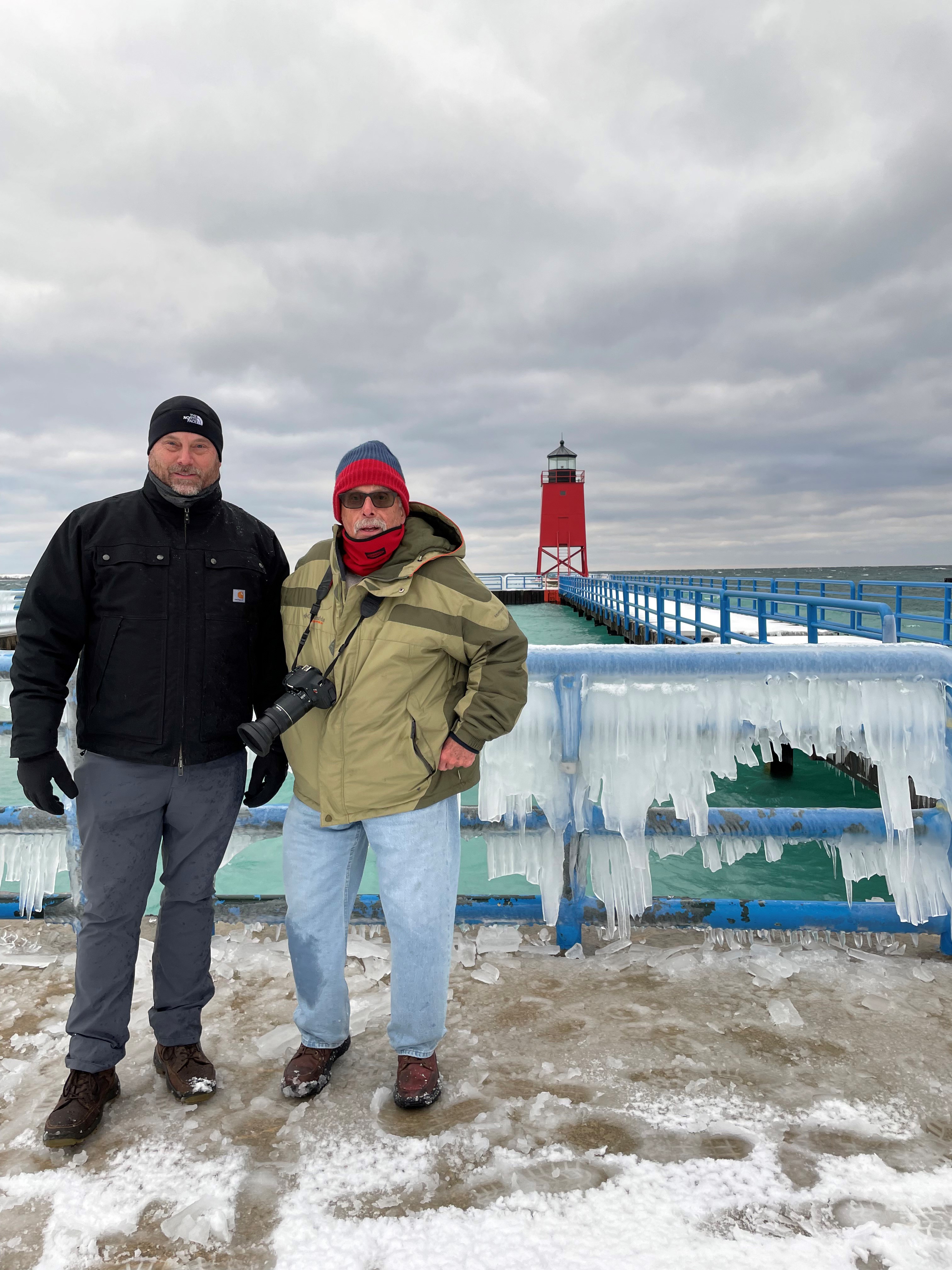 Photo of Tim Plancon and his father in Charlevoix Michigan